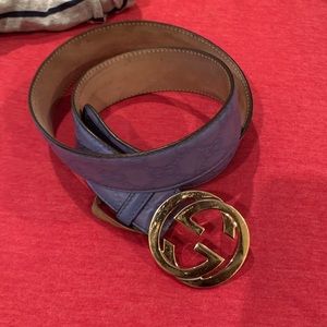 Gucci Guccissima Embossed Interlocking G Belt